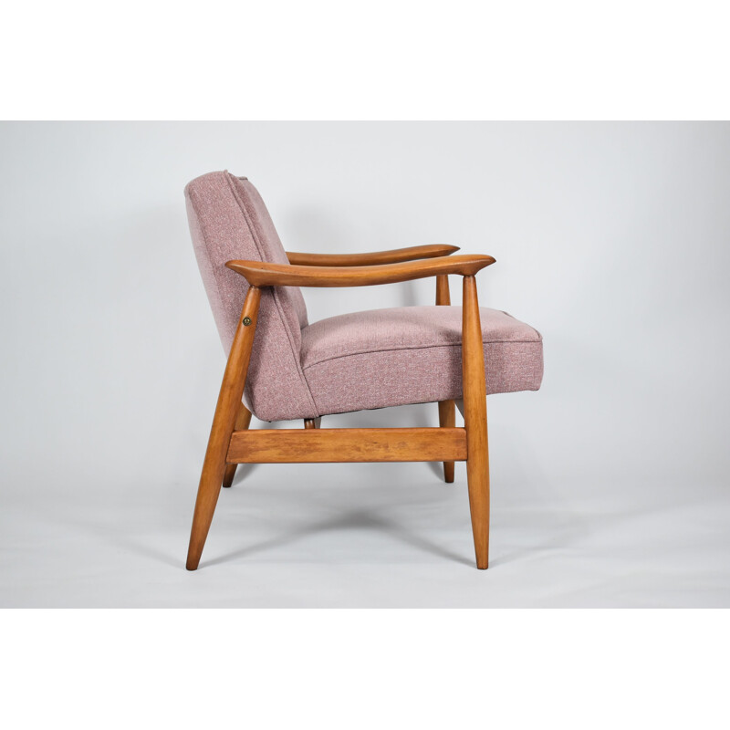 Vintage polish vintage armchair pink GFM-87 icon, 1960s  