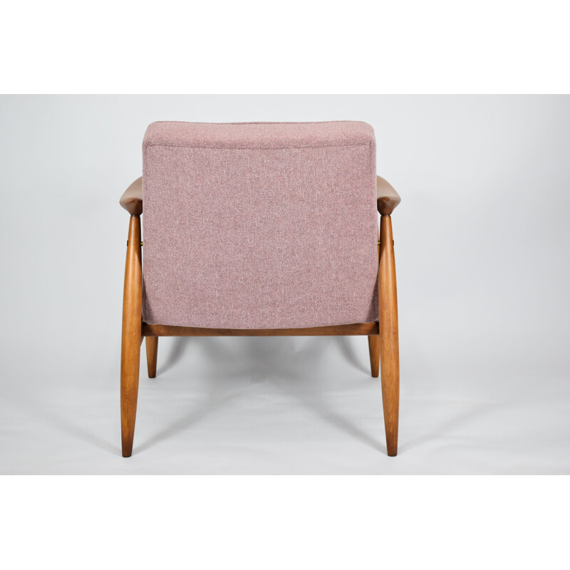 Vintage polish vintage armchair pink GFM-87 icon, 1960s  