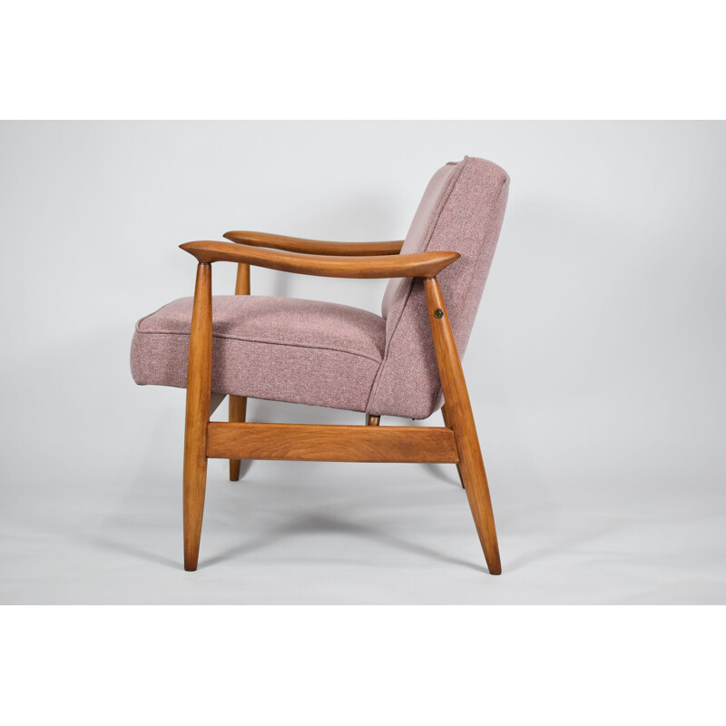 Vintage polish vintage armchair pink GFM-87 icon, 1960s  