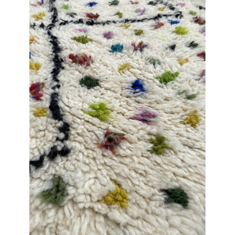 Vintage Berber carpet beni ouarain corridor