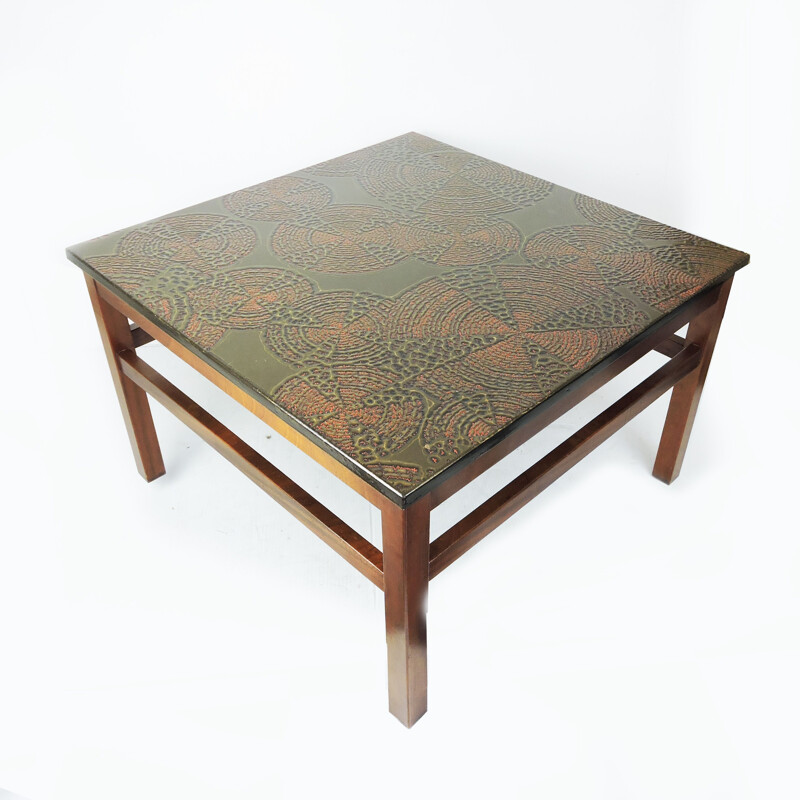 Vintage decorative metal coffee table, 1970