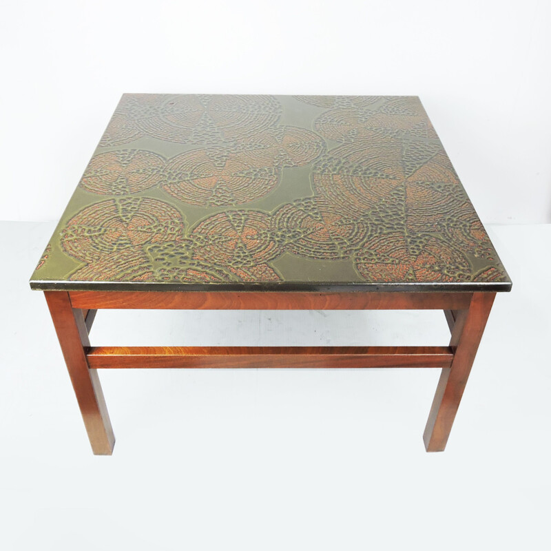 Vintage decorative metal coffee table, 1970