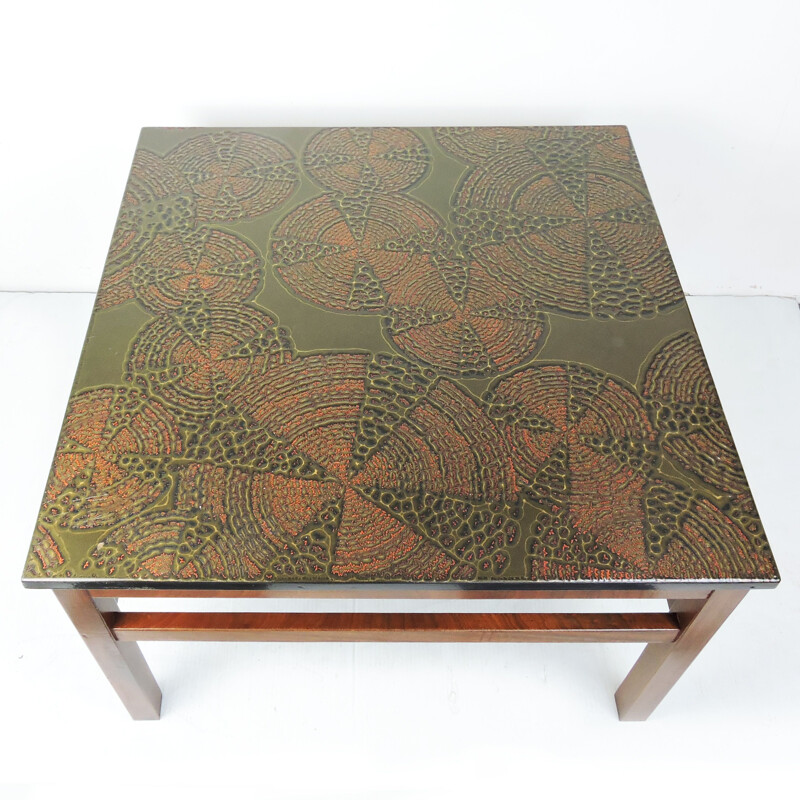 Table basse vintage en métal décoratif, 1970