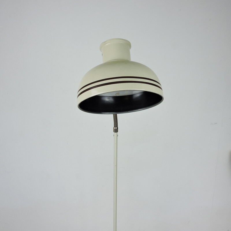 Vintage Lacquered Cream Adjustable Floor Lamp 1970s