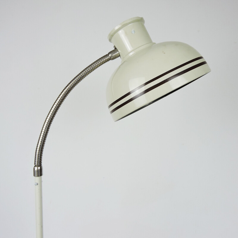 Vintage Lacquered Cream Adjustable Floor Lamp 1970s