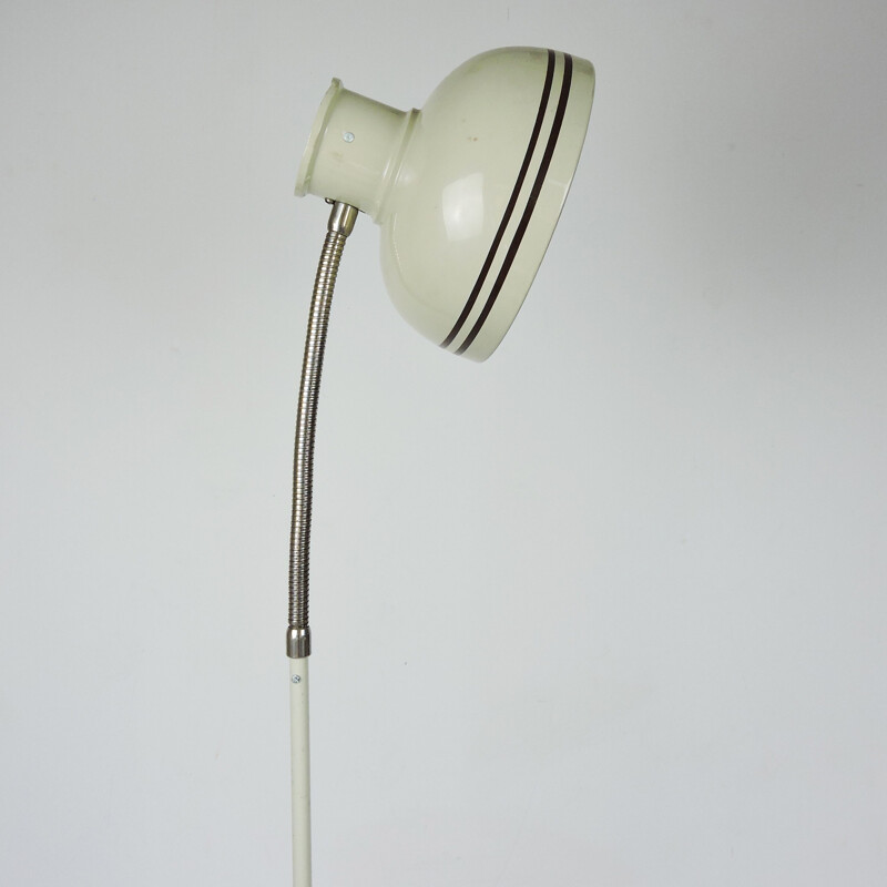 Vintage Lacquered Cream Adjustable Floor Lamp 1970s