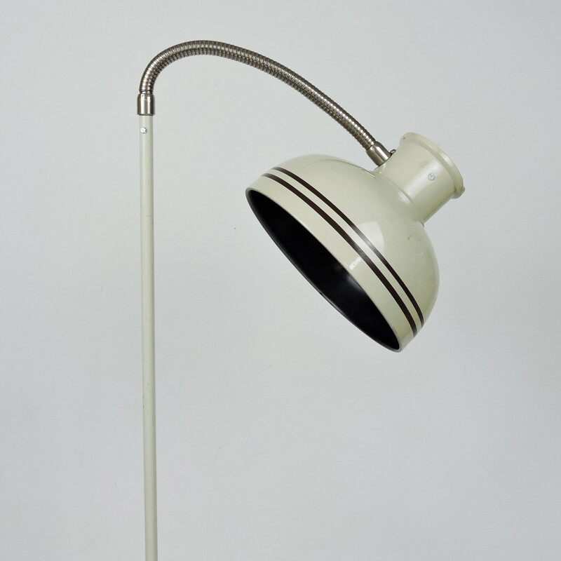 Vintage Lacquered Cream Adjustable Floor Lamp 1970s