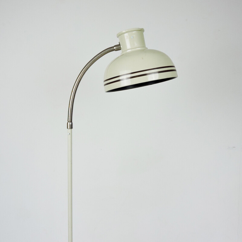 Vintage Lacquered Cream Adjustable Floor Lamp 1970s