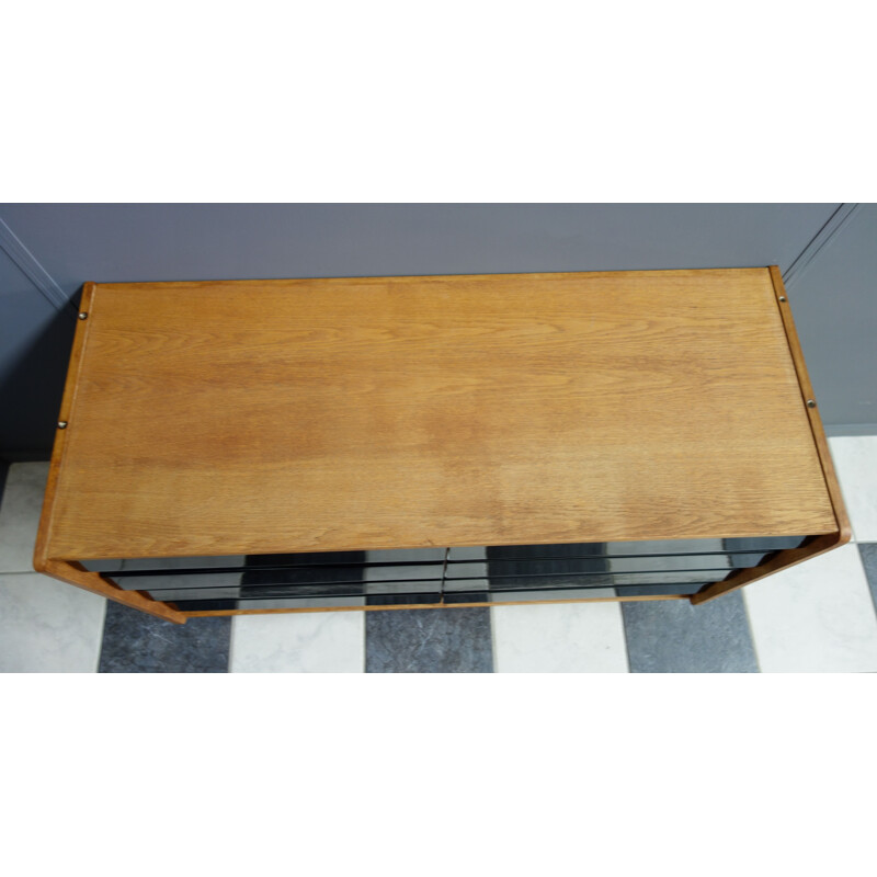 Vintage sideboard Jiroutek black and grey 1960s