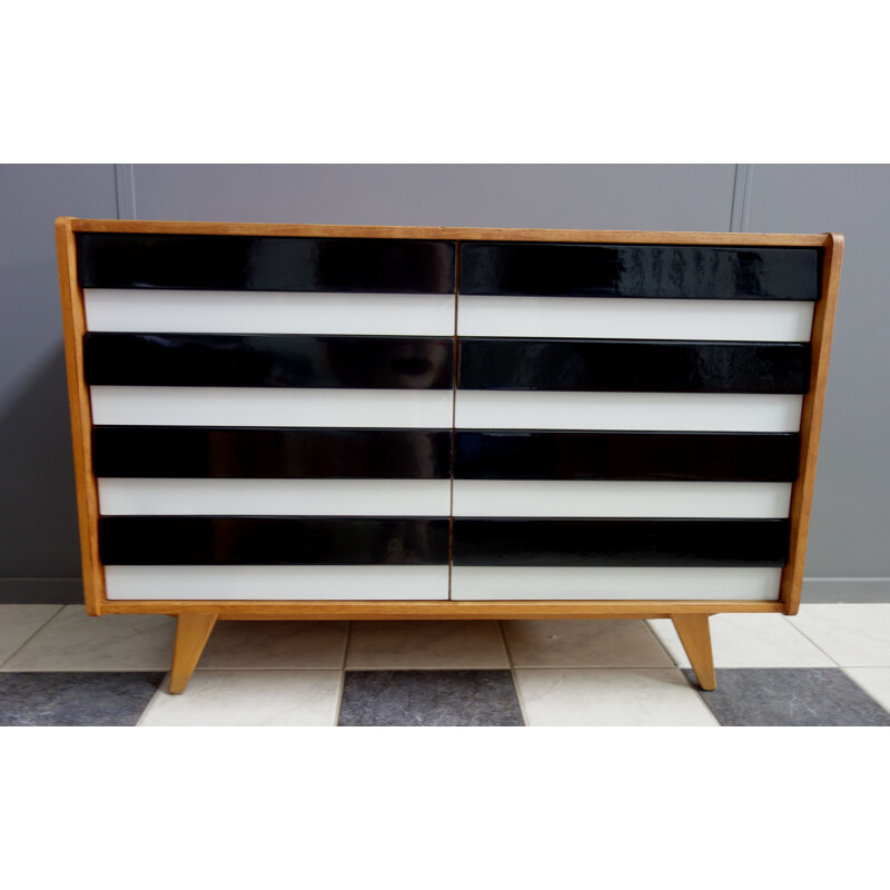 Vintage sideboard Jiroutek black and grey 1960s