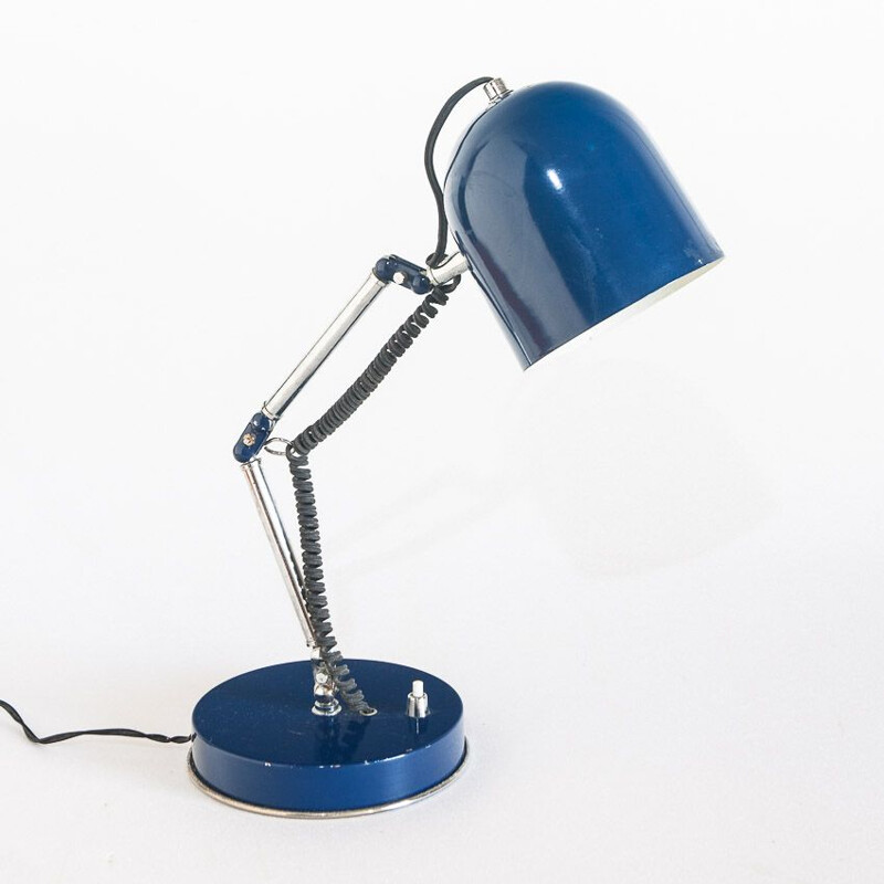 Lampe vintage en fer peint et chromé Réglable et ajustable  Espagne, 1970