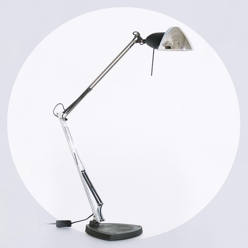 Vintage desk lamp by Fase Chromed Metal Spain Madrid 1980