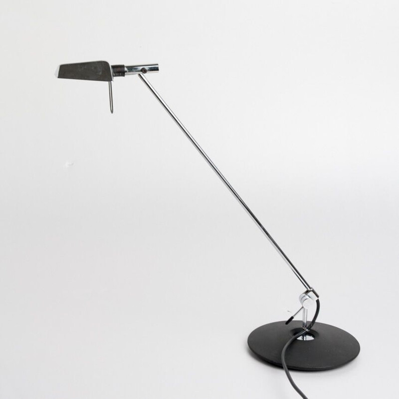 Lampe de table vintage par Carpyen Modèle Tema Métal chromé et laqué Espagne, 1990
