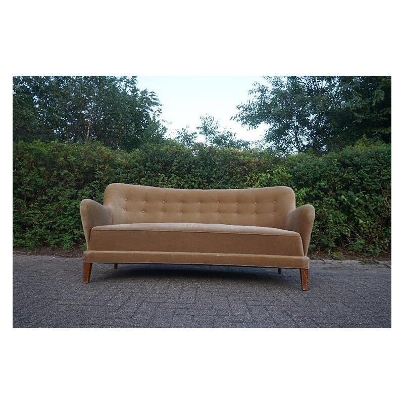 Vintage banana sofa cabinetmaker Peter Hvidt & Orla Mølgaard danish 1950s