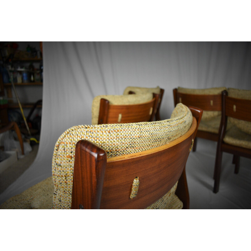 Set of 6 Mid-Century Teak Dining Chairs Scandinavian Denmark