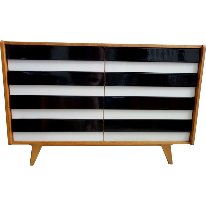 Vintage sideboard Jiroutek black and grey 1960s