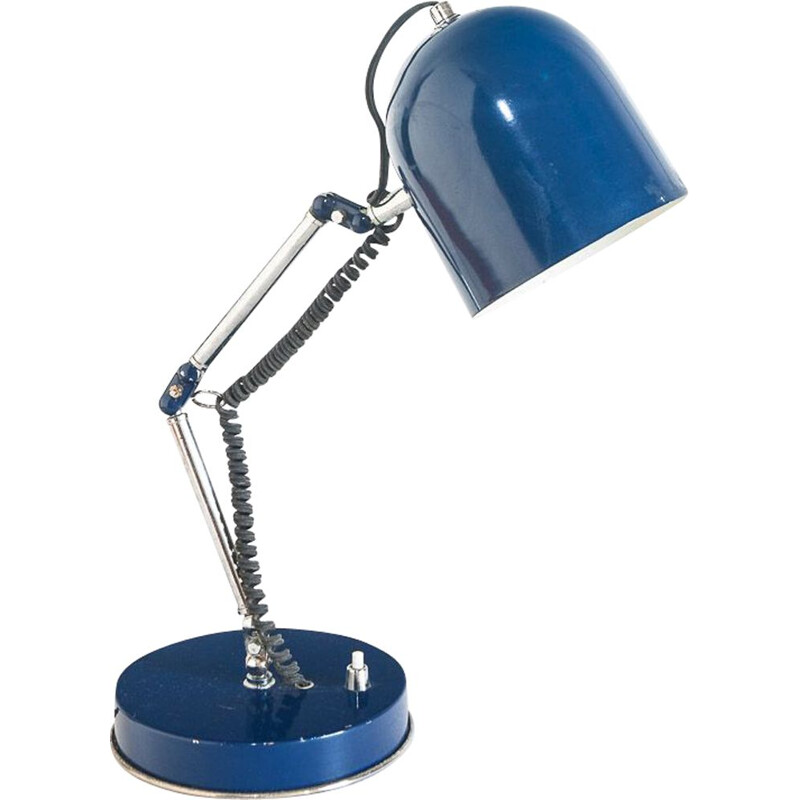 Lampe vintage en fer peint et chromé Réglable et ajustable  Espagne, 1970