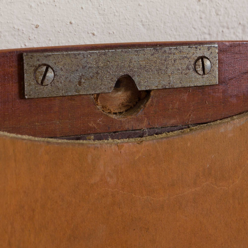 Vintage mirror with organic shape teak console JM teak Denmark, 1960s