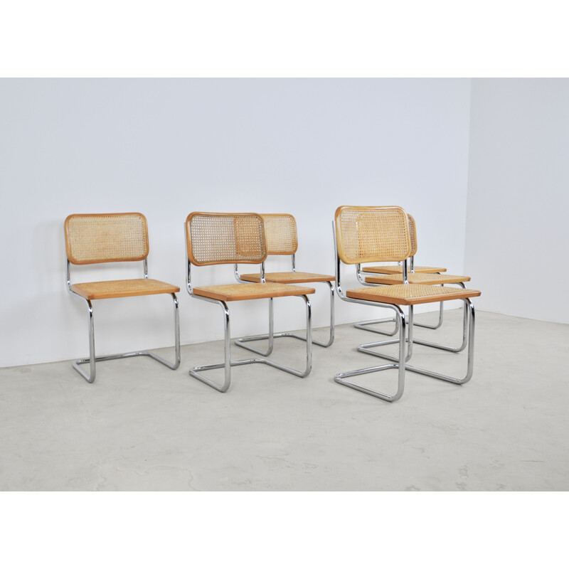 Lot de 6 chaises vintage de style Dinning B32 par Marcel Breuer