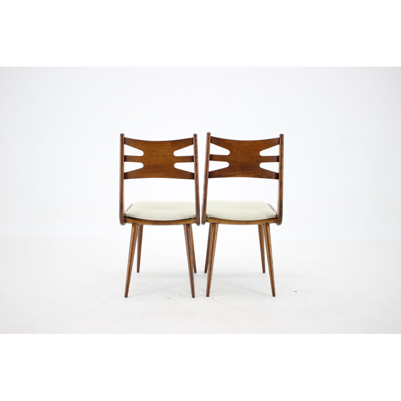 Set of 6 vintage Oak Dining Chairs, Czechoslovakia 1960s