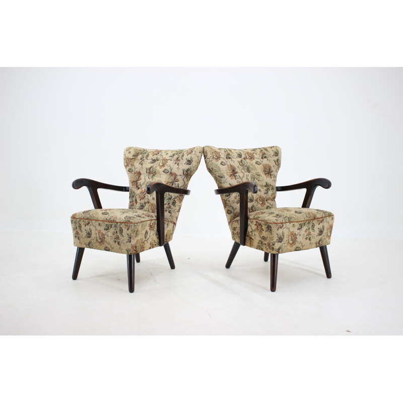 Pair of vintage Armchairs, Czechoslovakia 1940s