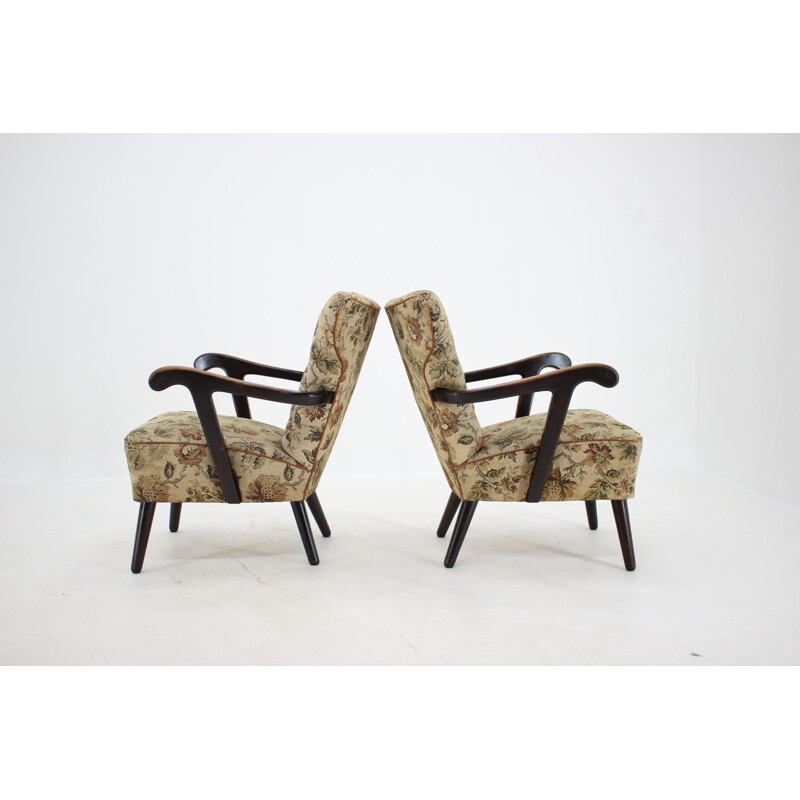 Paire de fauteuils vintage Tchécoslovaquie 1940