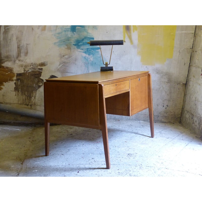 Bureau vintage en chêne - années 60