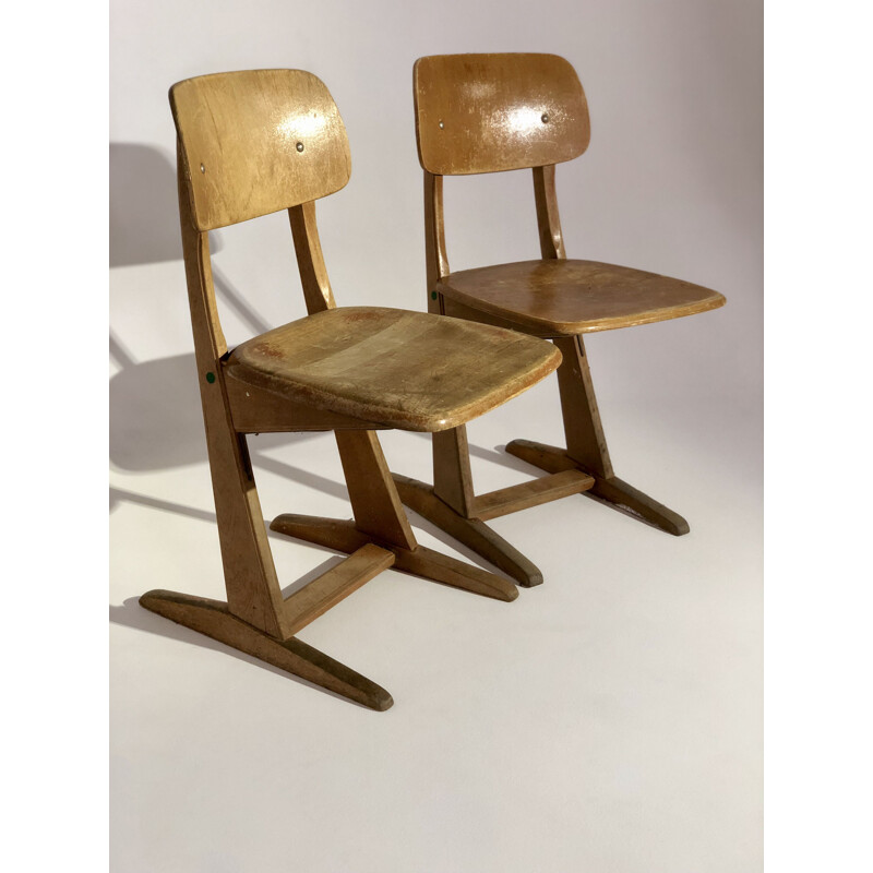 Pair of vintage wooden chairs