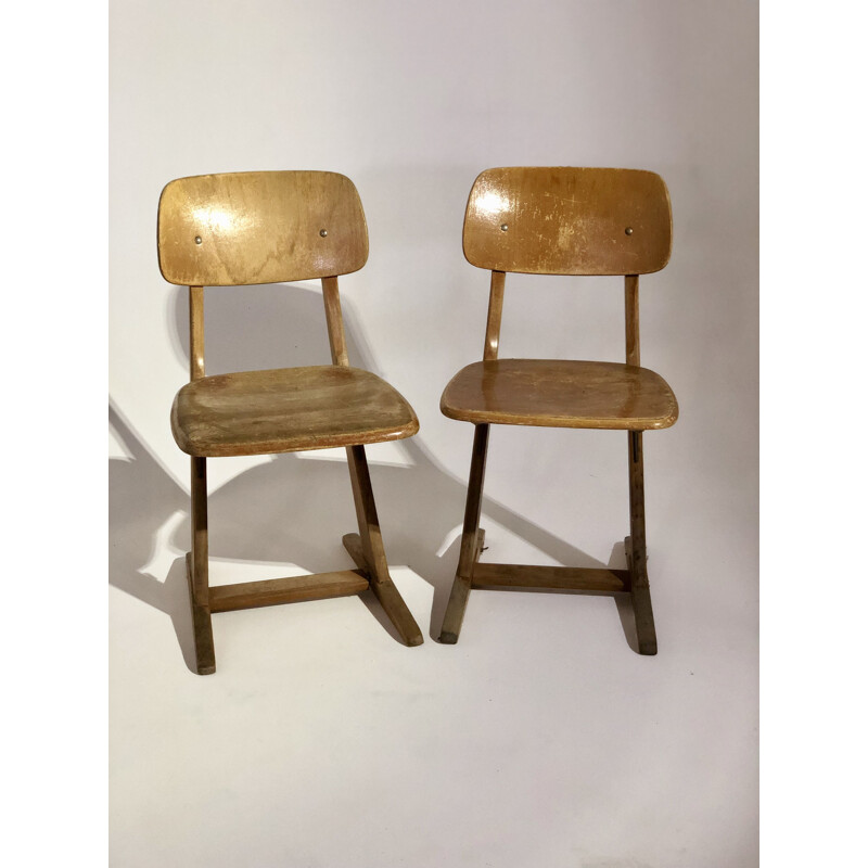 Pair of vintage wooden chairs