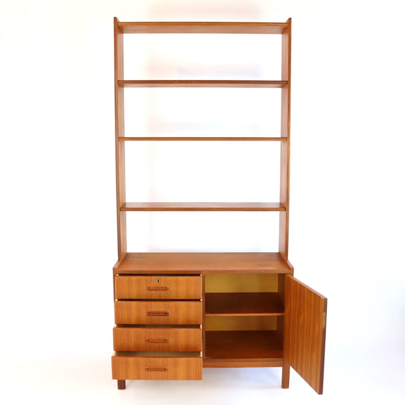 Vintage teak bookcase Scandinavian 1970