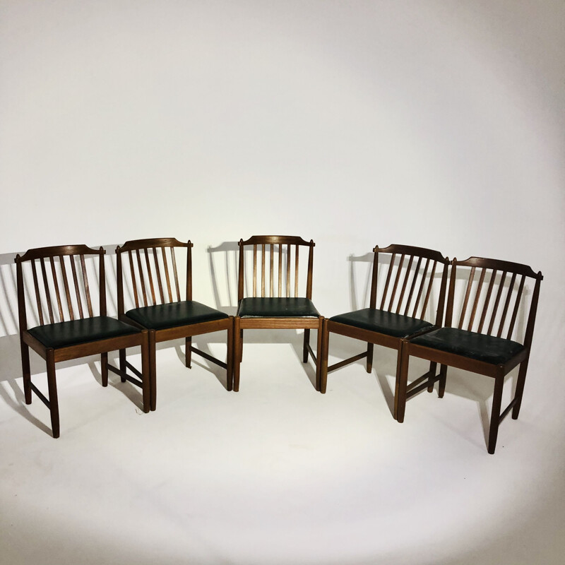 Suite de 5 chaises vintage scandinave