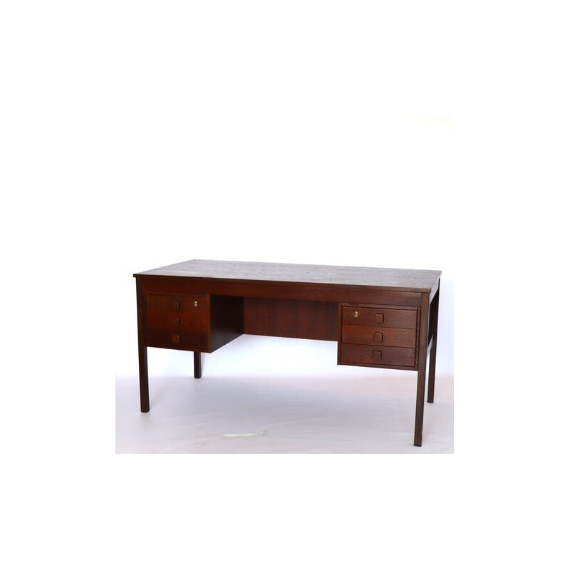 Vintage desk "Domino" large model in dark rosewood Denmark 1970
