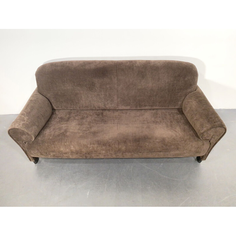 Vintage Sofa DS-90, brown Upholstery Fabric, by Anita Schmidt for De Sede, Switzerland, 1992