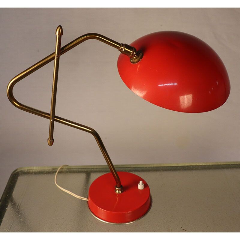 Lampe de bureau vintage en métal 1950