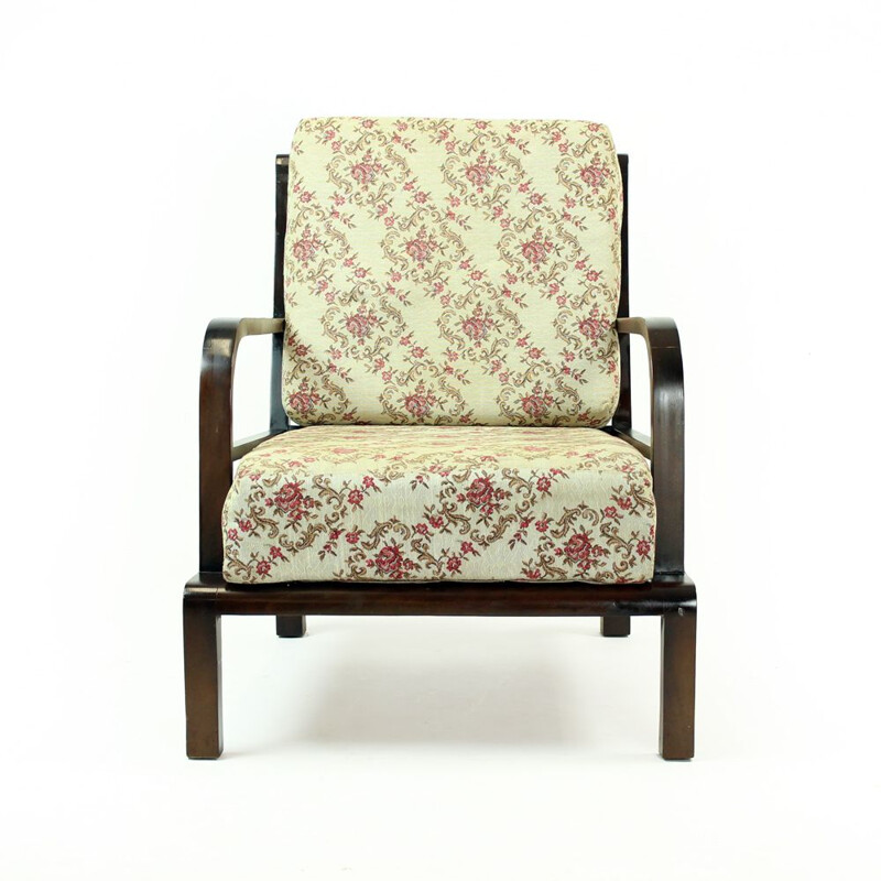 Vintage-Lounge-Sessel aus Holz, Tschechoslowakei 1950