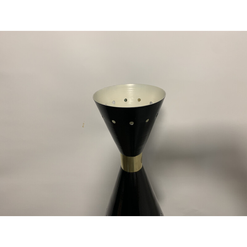 Vintage wall light black lacquered with brass by Stilnovo