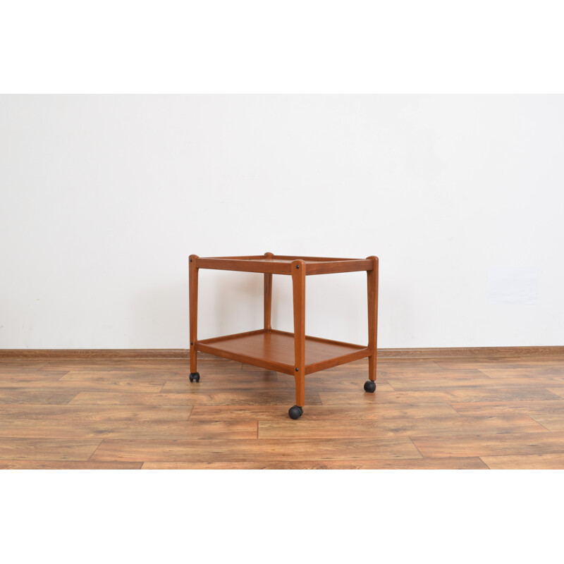 Carrello di servizio vintage in teak della danese BRDR Furbo 1960