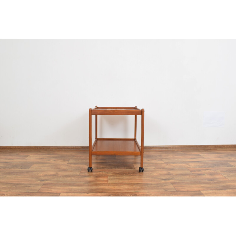 Carrello di servizio vintage in teak della danese BRDR Furbo 1960