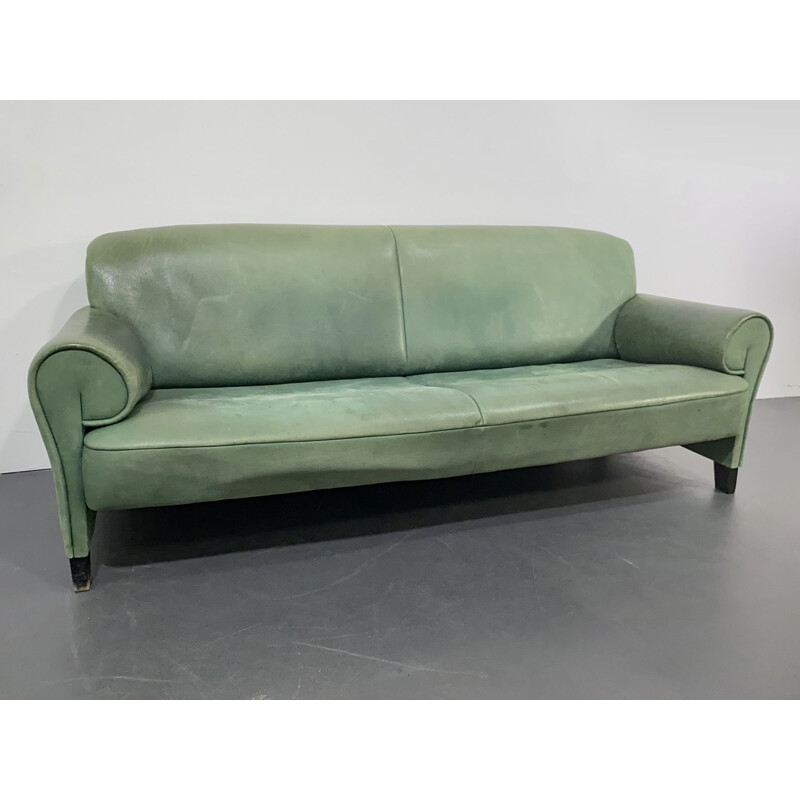 Vintage Sofa DS-90, green Leather, by Anita Schmidt for De Sede, Switzerland, 1992