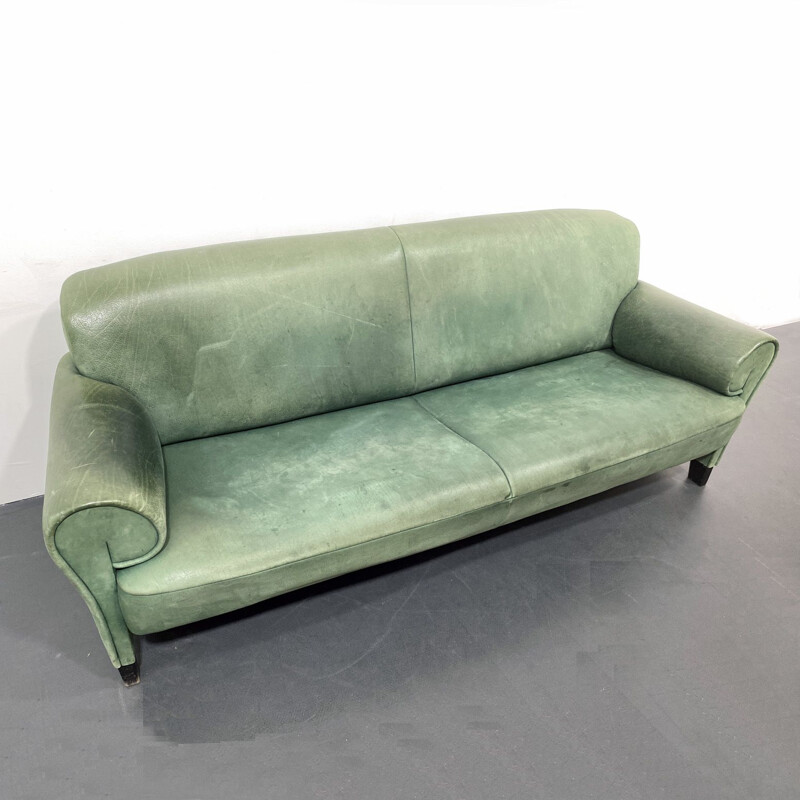 Vintage Sofa DS-90, green Leather, by Anita Schmidt for De Sede, Switzerland, 1992