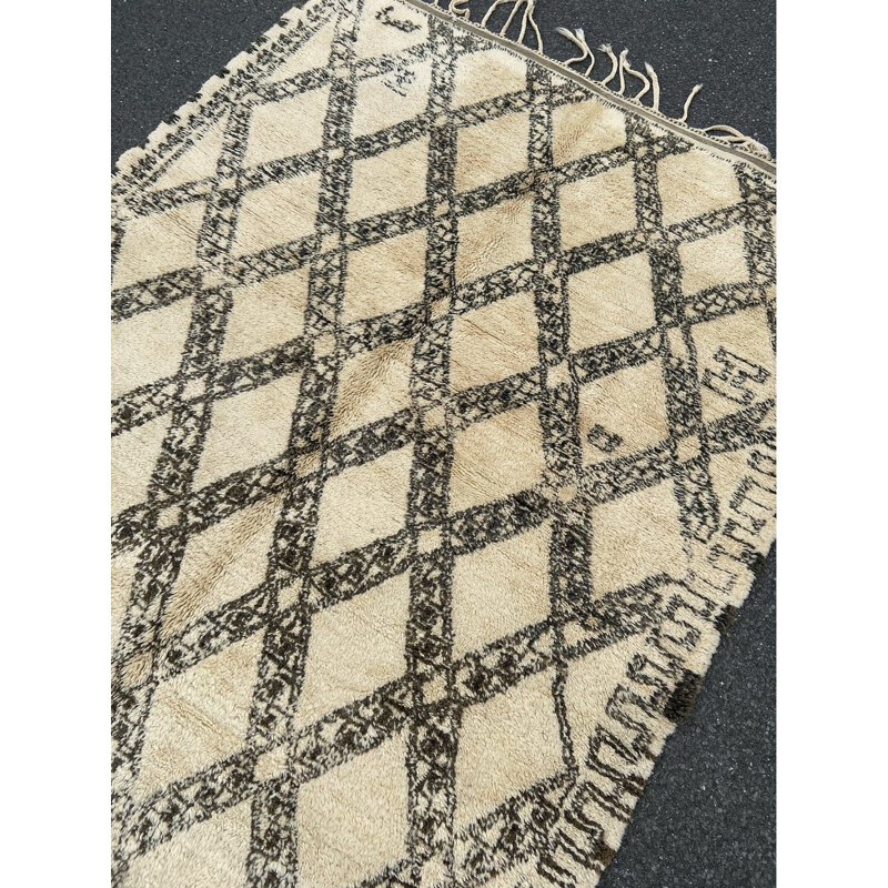 Vintage Berber Beni Ouarain tapijt uit 1958