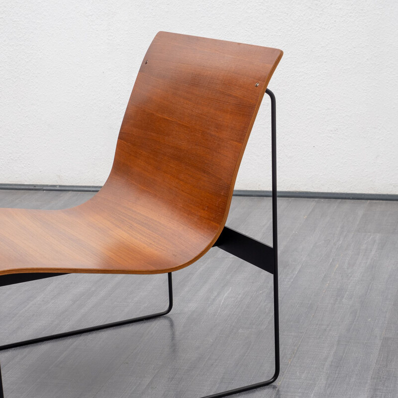 Vintage chair in wood & steel, Günter Renkel, Rego Möbel, Germany 1960s 