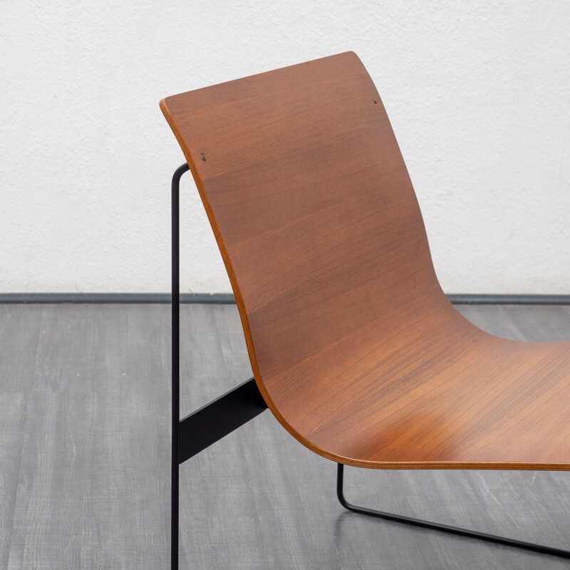 Vintage chair in wood & steel, Günter Renkel, Rego Möbel, Germany 1960s 