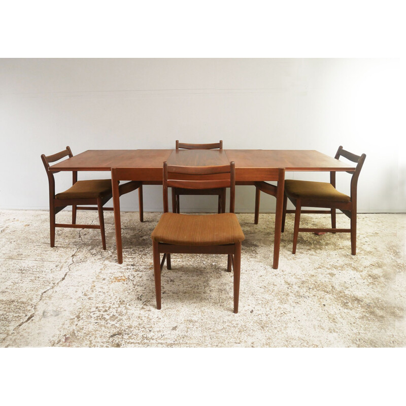 Mid century dining table and 6 chairs Danish 1960s