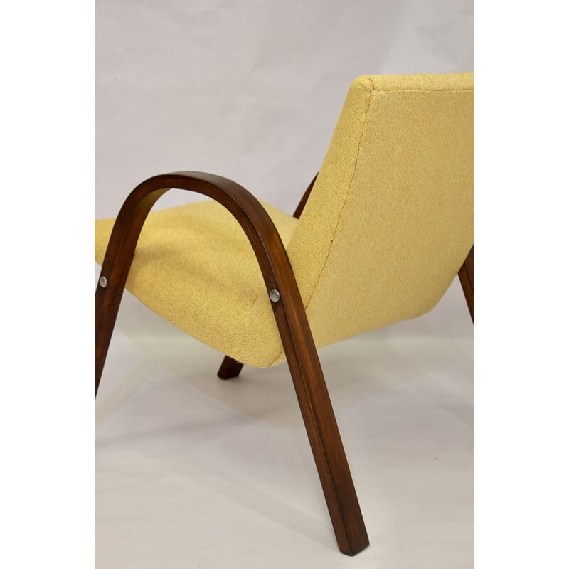 Vintage Bow Wood Steiner armchair 1950