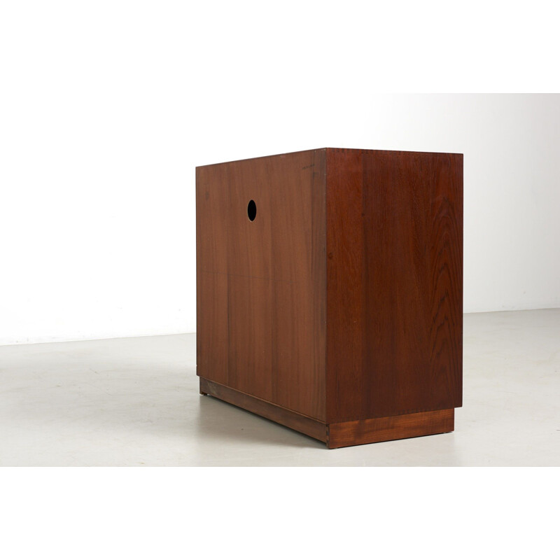 Vintage Cabinet with Tambour doors by Peter Hvidt & Orla Mølgaard-Nielsen for Søborg Møbler, Denmark 1950s