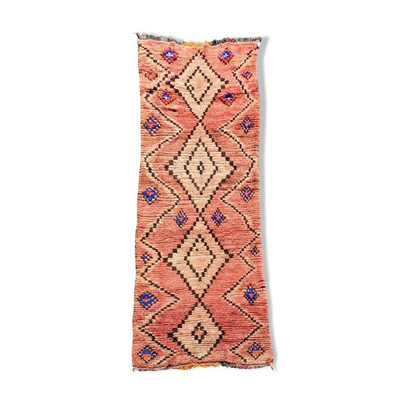 Vintage berbere boujaad corridor carpet