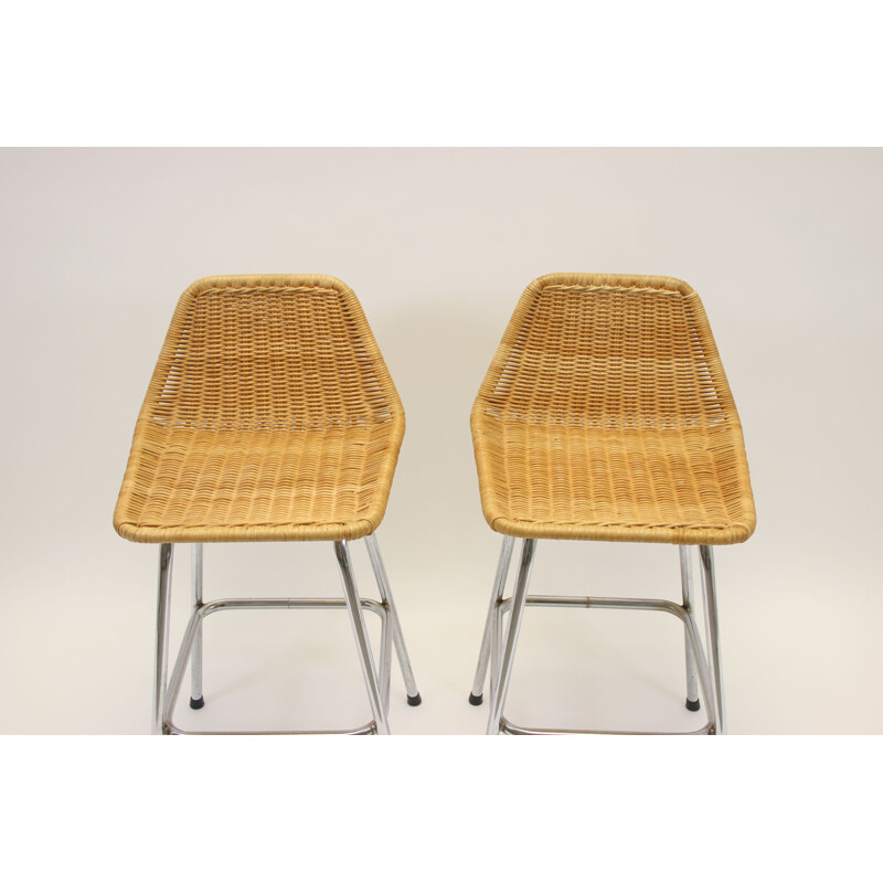 Pair of Vintage Dirk van Sliedrecht bar stool  stool 1970