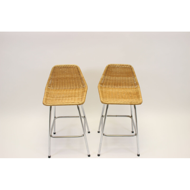 Pair of Vintage Dirk van Sliedrecht bar stool  stool 1970