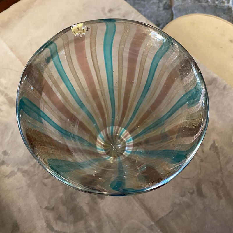 Mid-Century Heavy Murano Glass Vase, Modern 1970